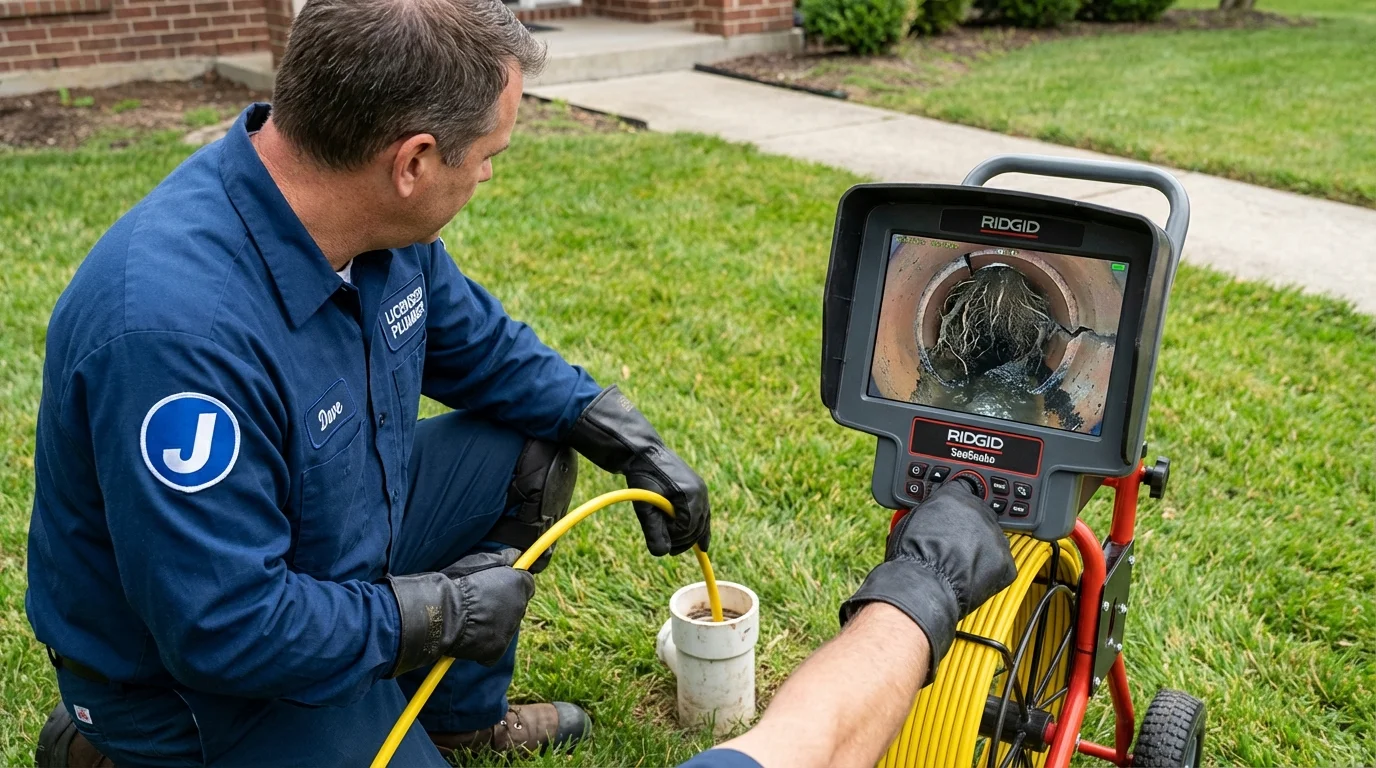 Sewer camera inspection being performed by Johns Plumbing LLC in Burns