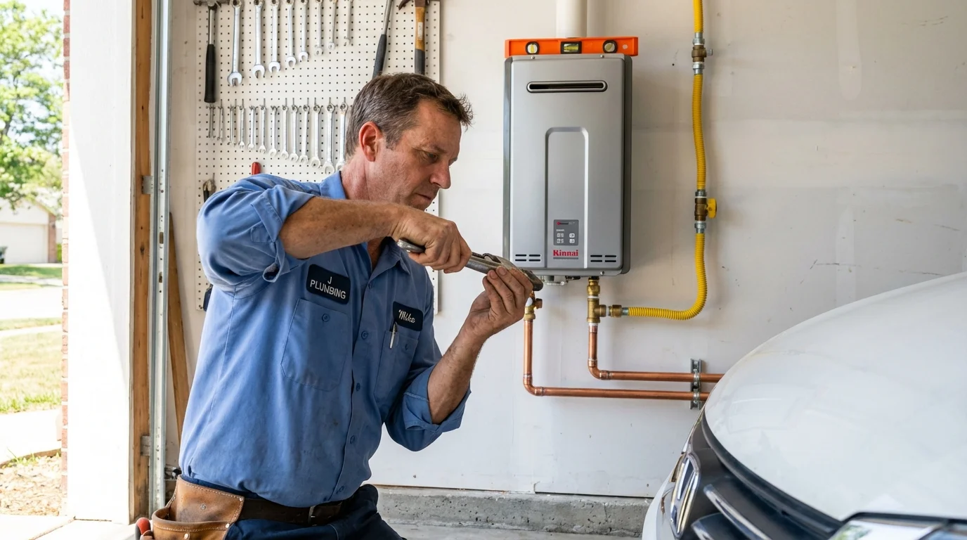 Tankless water heater installation by a Johns Plumbing LLC plumber in Burns